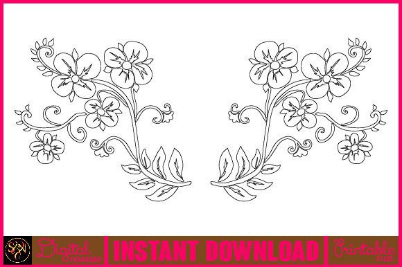 Download Floral Line Art Flower SVG Elements-28 - Floral line art Collection