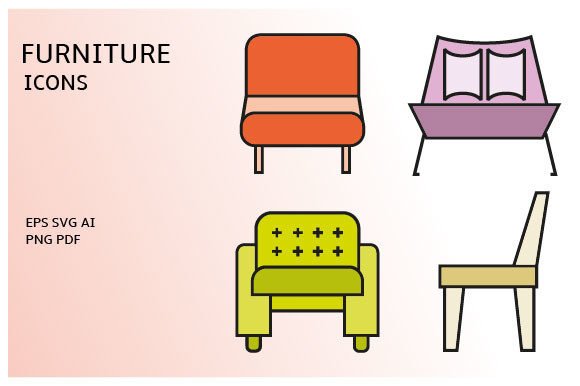 Download Sofa and Home Decoration Icons Set - Icon Collection