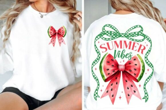 Download Retro Summer Vibes PNG, Watermelon Bow - Vibe Collection