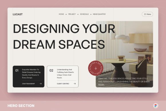 Download Lucast - Interior Design Hero Section - Interior design Collection