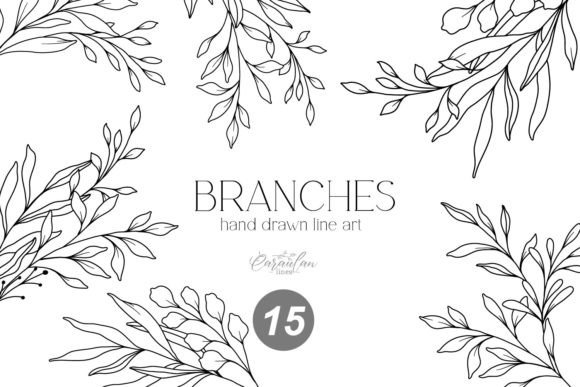 Download GREENERY LINE DRAWING, Floral Line Art - Floral line art Collection