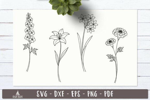 Download Garden SVG Floral Line Art Designs - Floral line art Collection